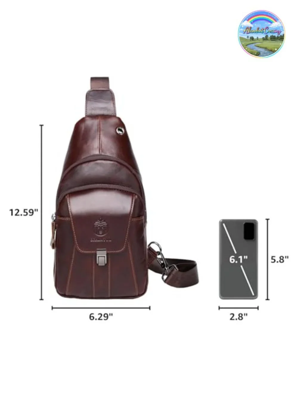 Genuine Leather Sling Bag for Men - Casual Crossbody Daypack